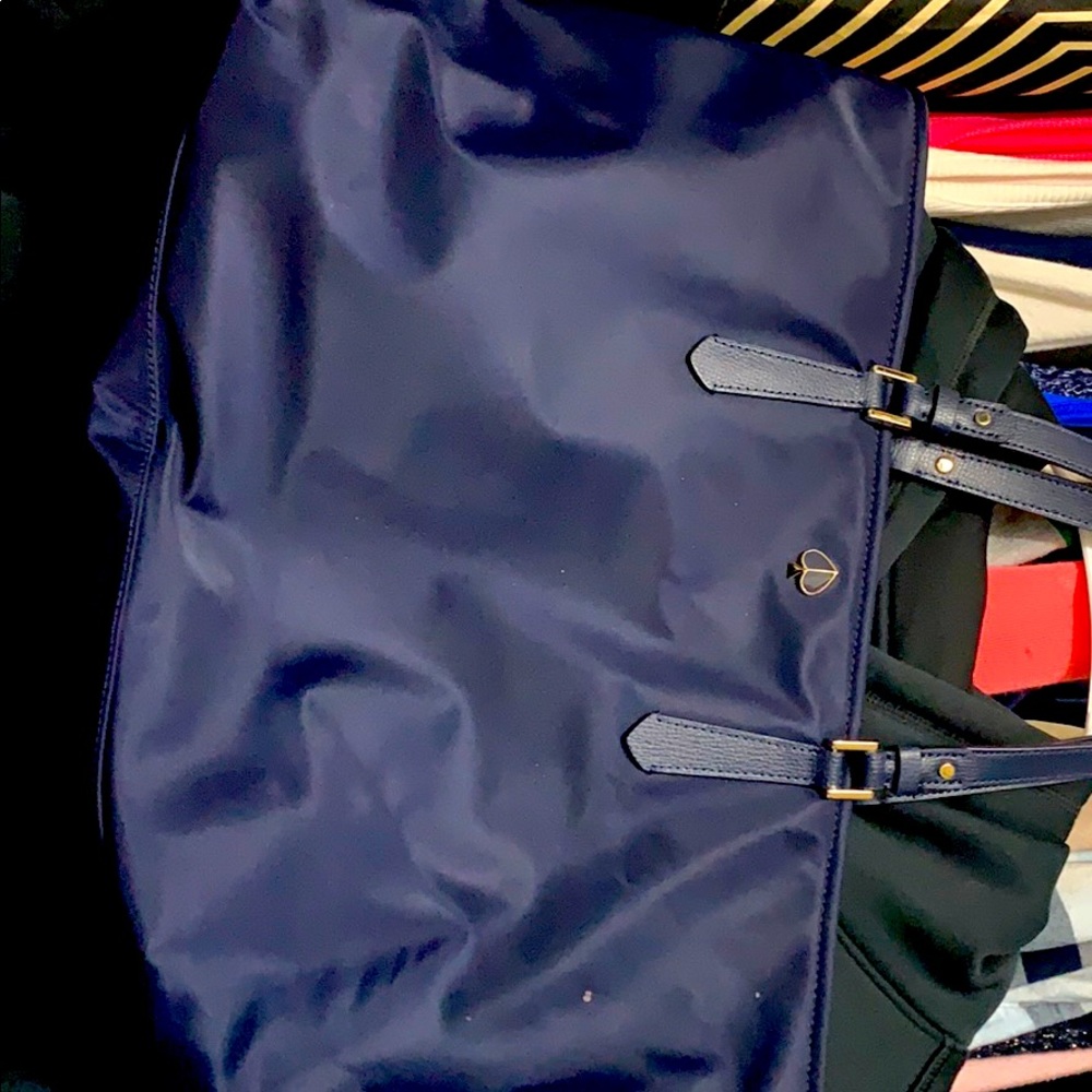 Kate spade large navy blue shoulder bag